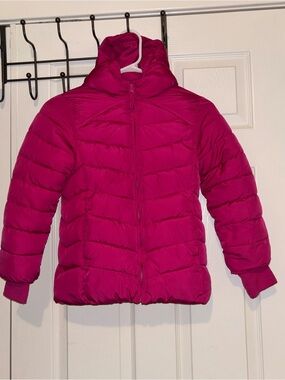 💖 Place Sport Girls Hot Pink Puffer Jacket | Size 5/6 | Hooded Winter Coat